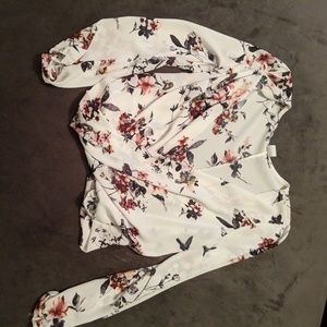 Floral wrap around blouse